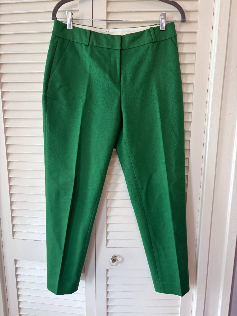 Kate Spade women's pants 4 ankle cropped kelly green trouser flat front